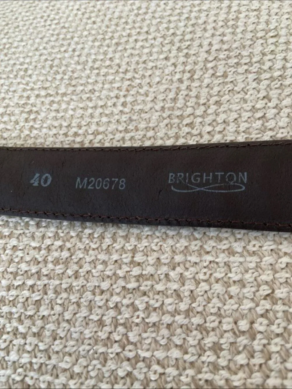 Brighton Brown Leather Belt Size 40 Three-Tone Silver Buckle 1 3/8